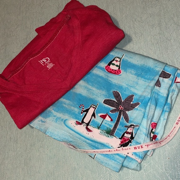 HUE womens Sleep Lounge Pajama pants w/ New Directions Intimates v-neck top NWOT - Picture 14 of 17